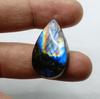 Natural Rainbow Labradorite Teardrop Cabochon, Flashy Blue Gemstone for Jewelry Making
