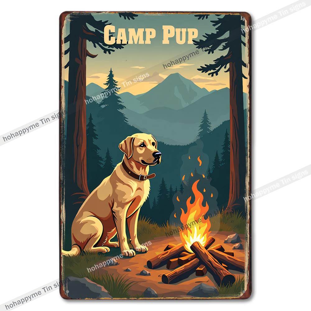 Vintage Cute Dog Themed Metal Tin Sign Retro Funny Puppy Wall Art Decor for Home Pet Shop Man Cave Rustic Iron Painting Plaque