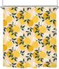 Miyotaa Lemon Fruit Shower Curtain Set 60Wx71H Inches Cute Yellow Plant Leaves Fresh Polyester Waterproof Cloth Bathroom Curtain