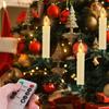 Set mit 10/40 batteriebetriebenen LED-Weihnachtsbaum-Stabkerzen mit Fernbedienung und Controller und Clip für Weihnachten/Hochzeit/Party-Baumdekor