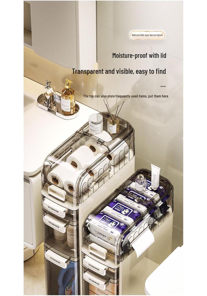 Multi-functional Narrow Bathroom Storage Cabinet for Toilet