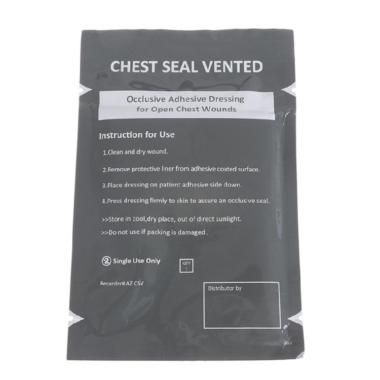 Square Medically Chest Seal Vented Dressing Bandages Chest Seal Vented First Aids Patches Outdoor Emergency Medically Tool