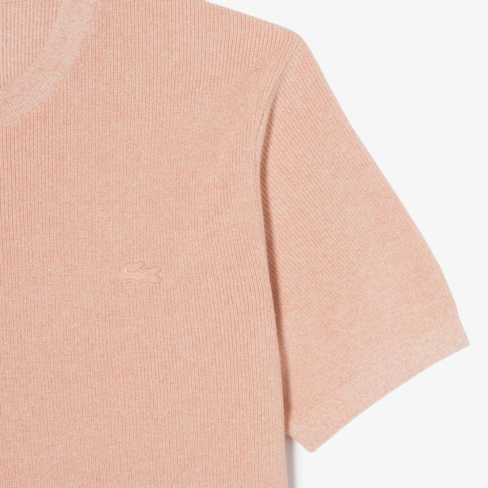 [lacoste] Men's Short-Sleeve Ribbed Crew Neck Pullover AH827E-56GIY0