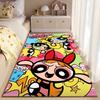 Colorful Cartoon Pattern Carpet Featuring Three Characters for Kids Room Suitable for use as an anti-slip for living room bedroom sofas