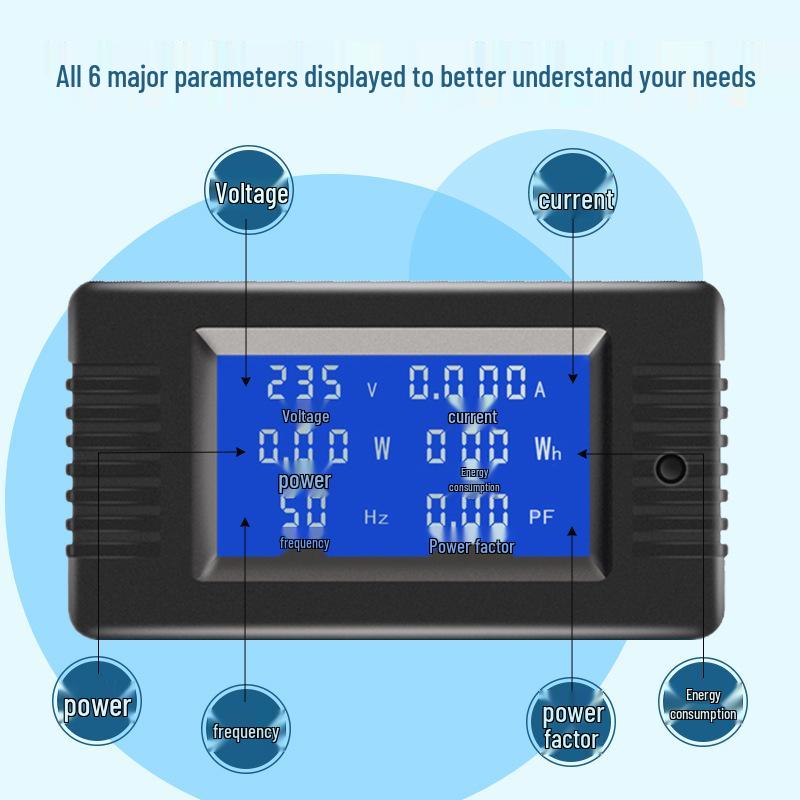 Peacefair AC Digital Power Tester: Multifunction Voltage, Current, Power, Frequency, and Energy Meter.