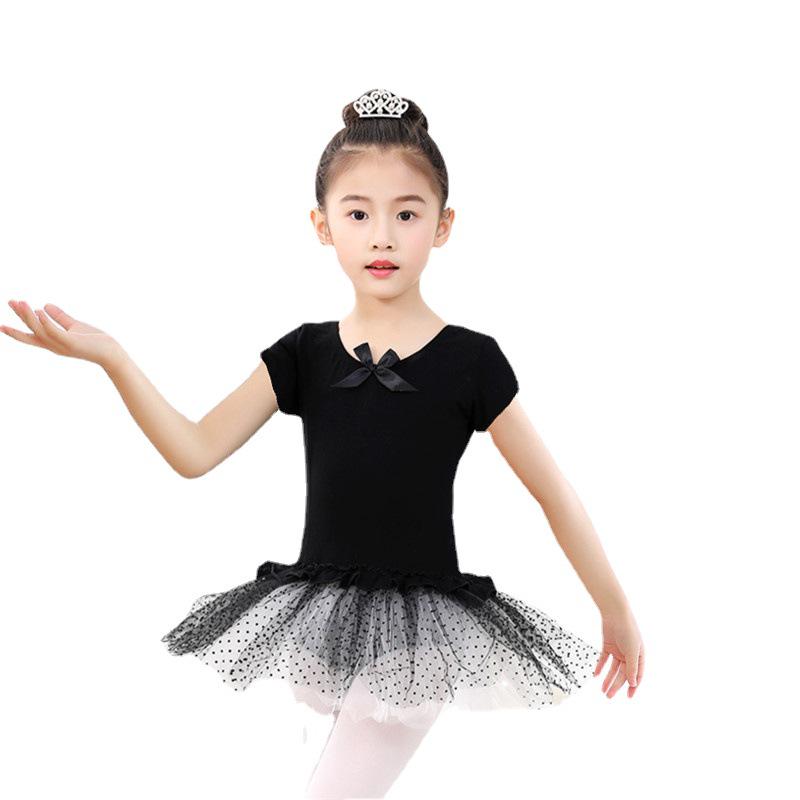 Buntes Mond-Ballett-Tanz-Outfit für Kinder – Sommerlicher kurzärmliger Gazerock für Aufführungen