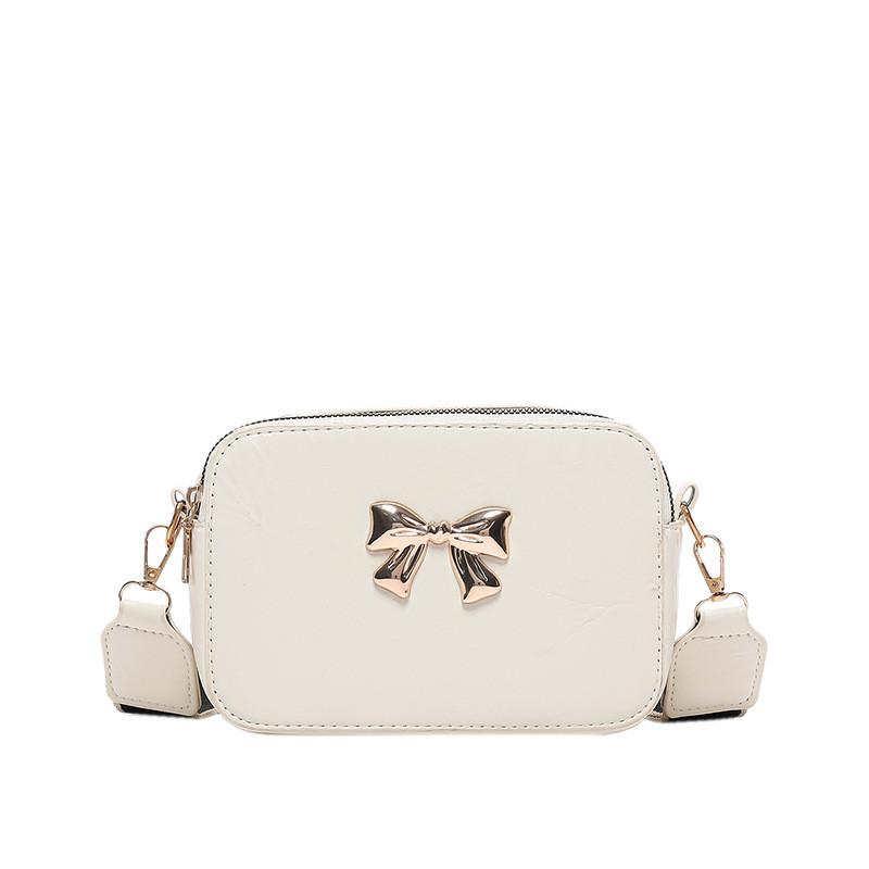 Chic Korean Style Small Square Bag For Women With Elegant Bow And Trendy Colors