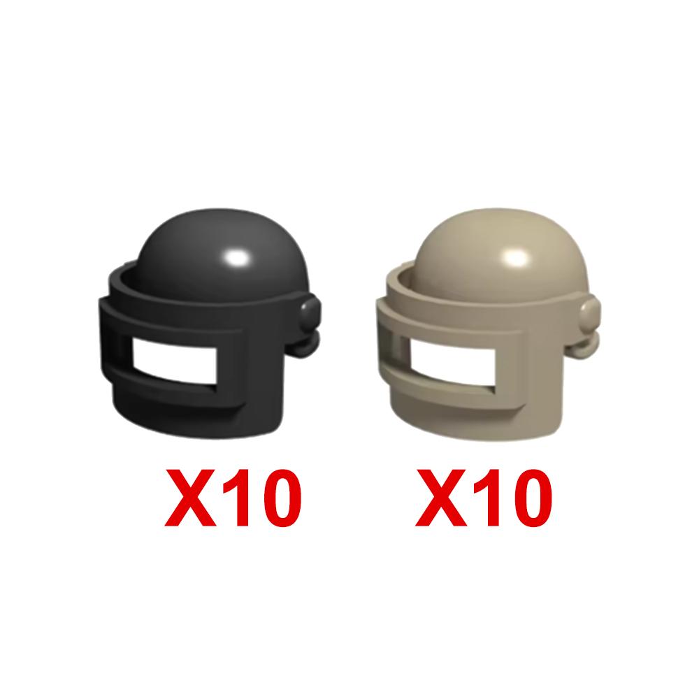 Military Building Block Figure Cap Tactical Helmet Alpha Motorcycle Lenses Gas Masks Flame Emitter Night Vision Device Gift Toys