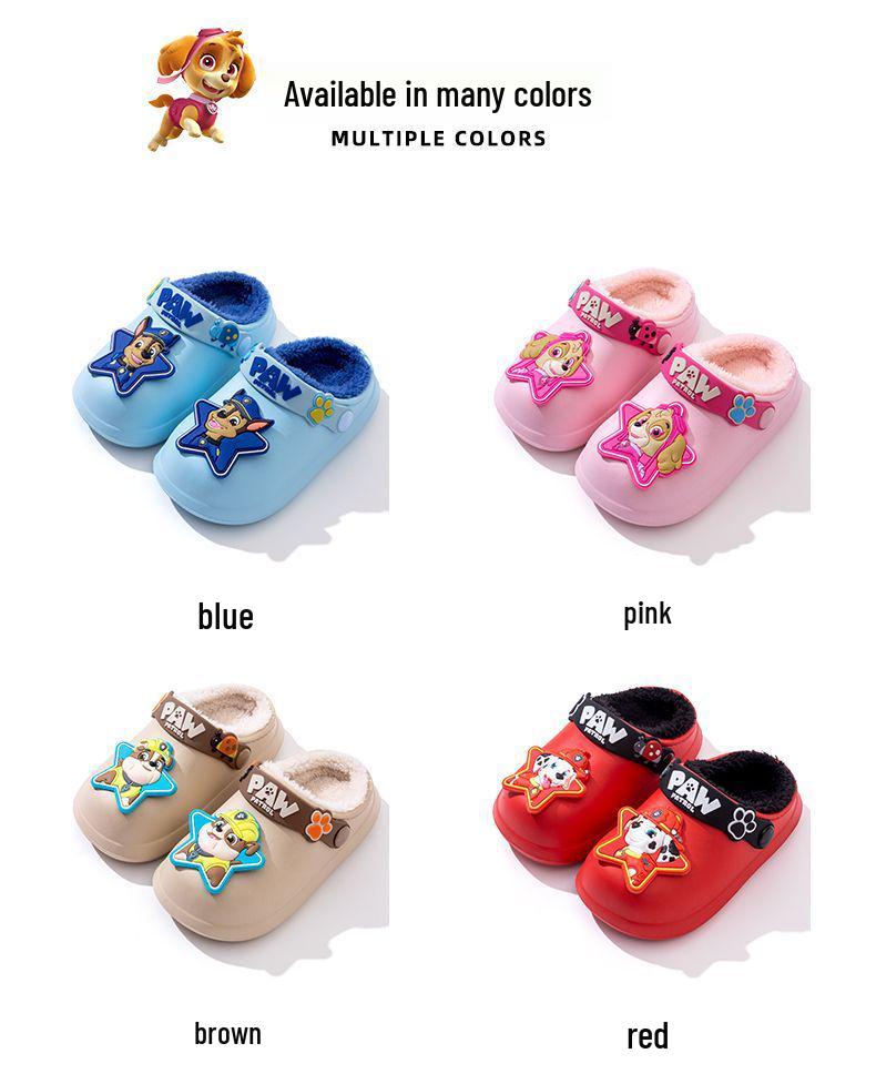 PAW Patrol Toddler Fleece-Lined Waterproof Cotton Slippers - Cute & Warm Winter Shoes