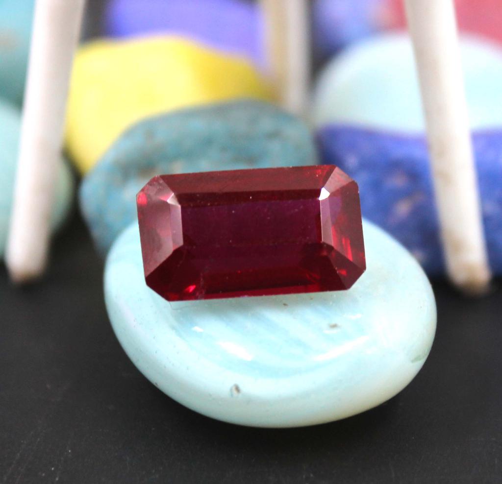 12.25 Carat Exclusive Emerald Shape Certified Burma Transparent Red Ruby Gemstone SN16