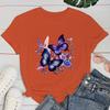 (Premium T-shirt)Hot Sales Flowers Butterfly T Shirts Women Summer Cool Short Sleeves Personality Harajuku T-Shirt