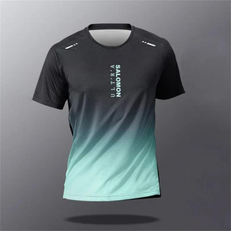 Herren 3D-Druck T-Shirt Outdoor Fitness Atmungsaktiv Schnelltrocknend Sport Kurzarm Rundhals Pullover Lässiges Oberteil