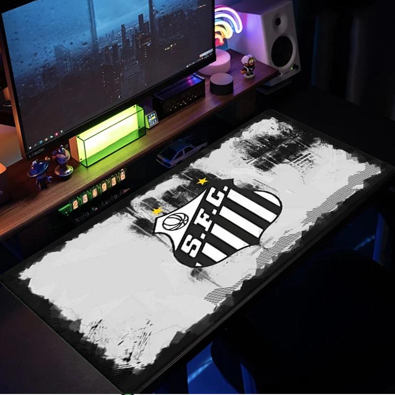Santos Futebol Emblem mouse pad, rubber base, esports desk mat, mouse pad for gamers and office use, gaming desk , easy to clean mat