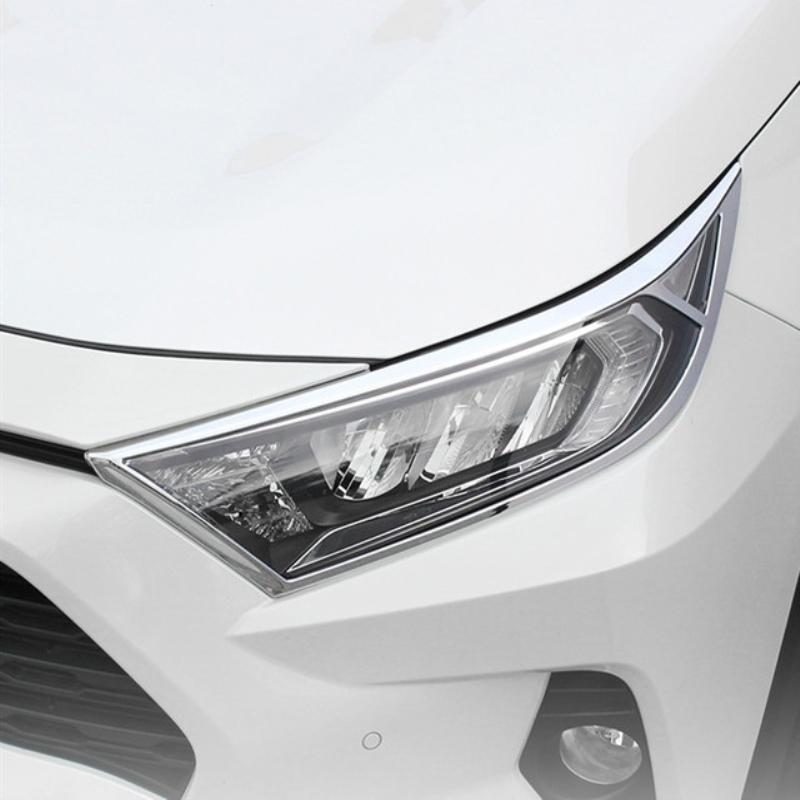For Toyota RAV4 RAV 4 XA50 - Hybrid ABS black Headlight Decoration Frame  front Head lamp Eyebrow Cover Exterior Sticker