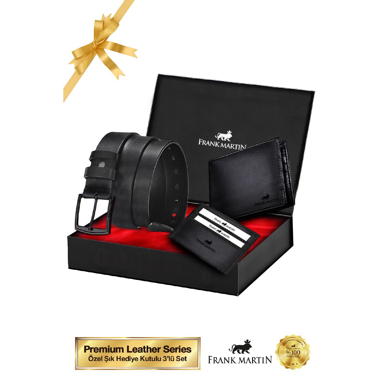 

Оригінальний спеціальний подарунковий коробковий набір із 3 подарункових стильних шкіряних чоловічих гаманців на поясі для карток 50-001 чорний