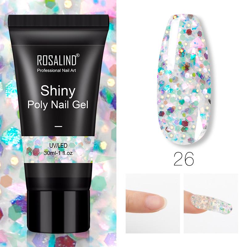 

ROSALIND 30 мл блестящий полигель для ногтей 6 цветов для быстрого наращивания