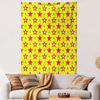 Vibrant Star Pattern on Yellow Background Patterned Tapestry Decorative Wall Hanging, Home Bedroom Living Room Decor
