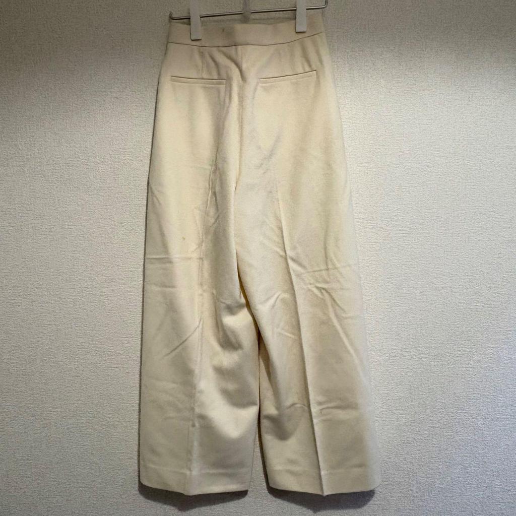 Used 〇ebure High waist wide gaucho pants 100% wool cream 36 size 2810600427 [] C rank 0908-4
