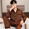 Pijama Bărbați Primăvară Vară Subțire Mătase de Gheață Luxoasă Largă Costum Haine de Casă Bărbați Set Pijamale Satin