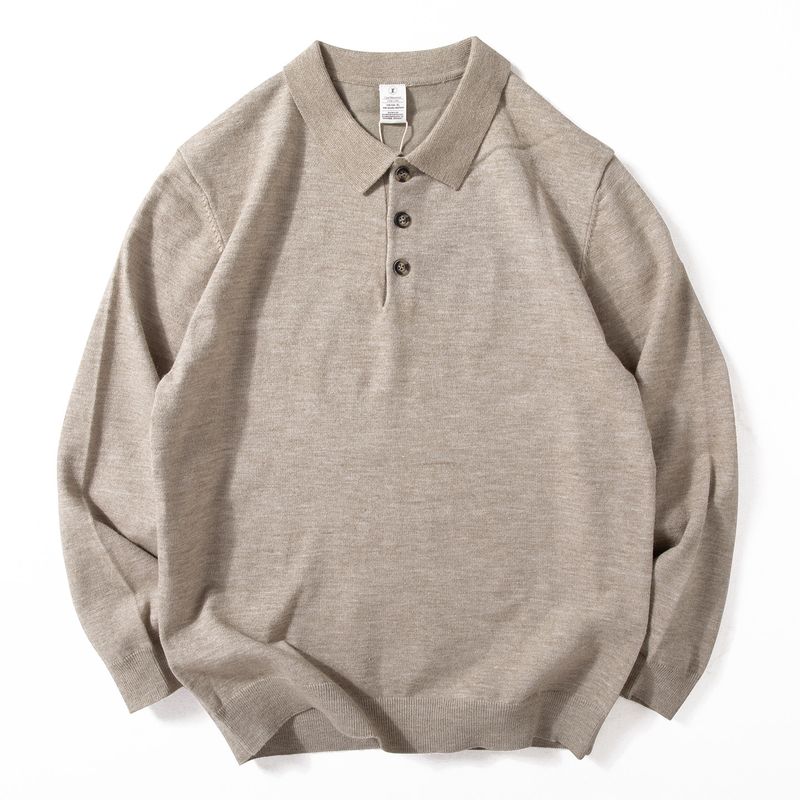 Knitted Sweater for Men, New Autumn and Winter Style, Polo Collar, Versatile, Loose, Casual, Soft, Delicate, Warm, Trendy Sweater