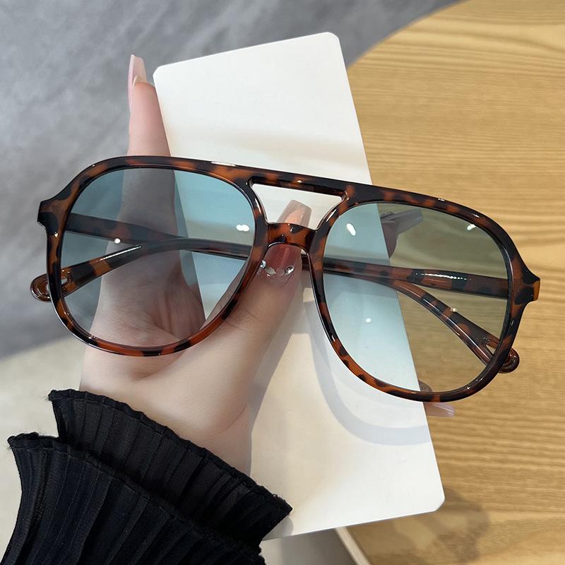 2026 Unisex Large Double Bridge Sunglasses - Casual Driving & Outdoor Fishing Sun Protection Goggles