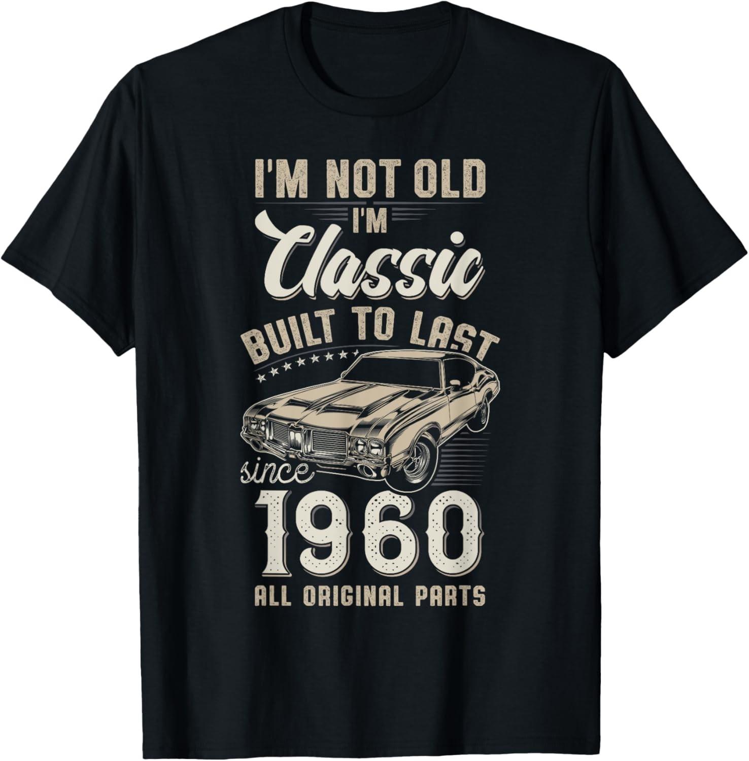 65th Birthday Born in 1960 Classic Car T-Shirt S разноцветный