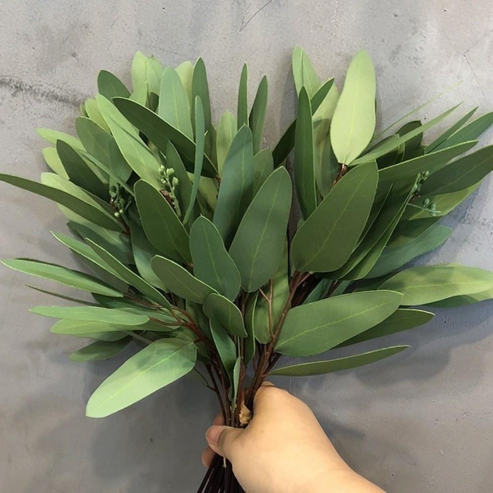 3D Printing Artificial Eucalyptus Leaf Green Leaves Fake Plants  Home Office Decor