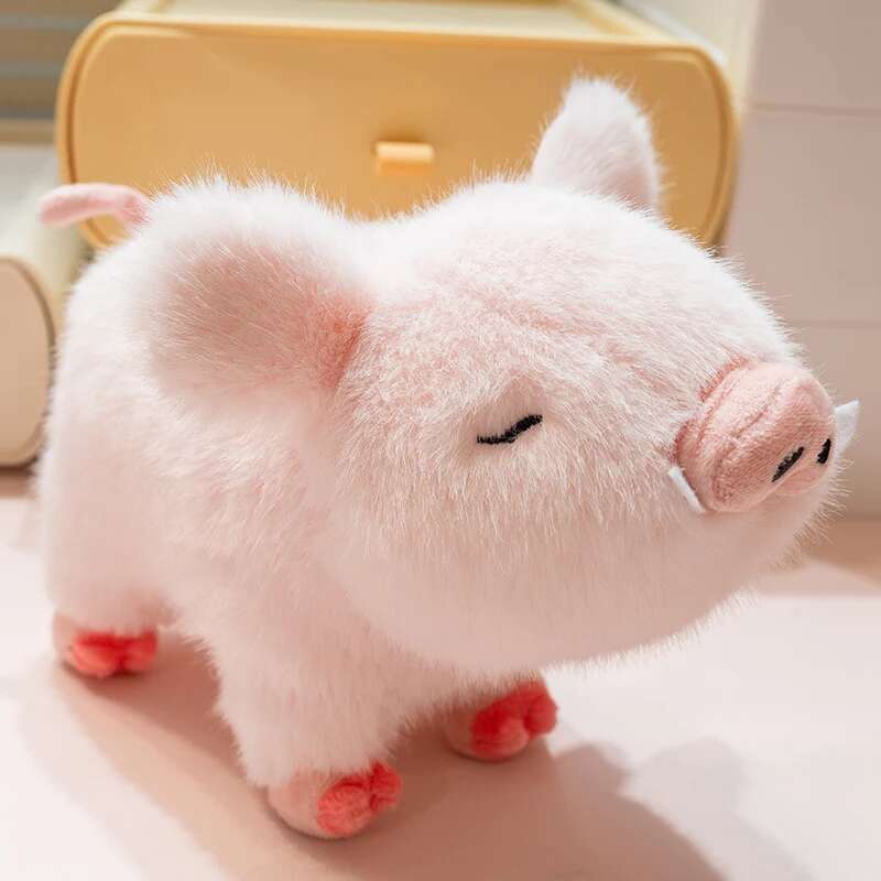 20/30cm Cartoon Simulation Wild Boar Wear Birthday Hat Toy Stuffed Animal Kawaii Pig Anime Doll Holiday Gift Room Decoration