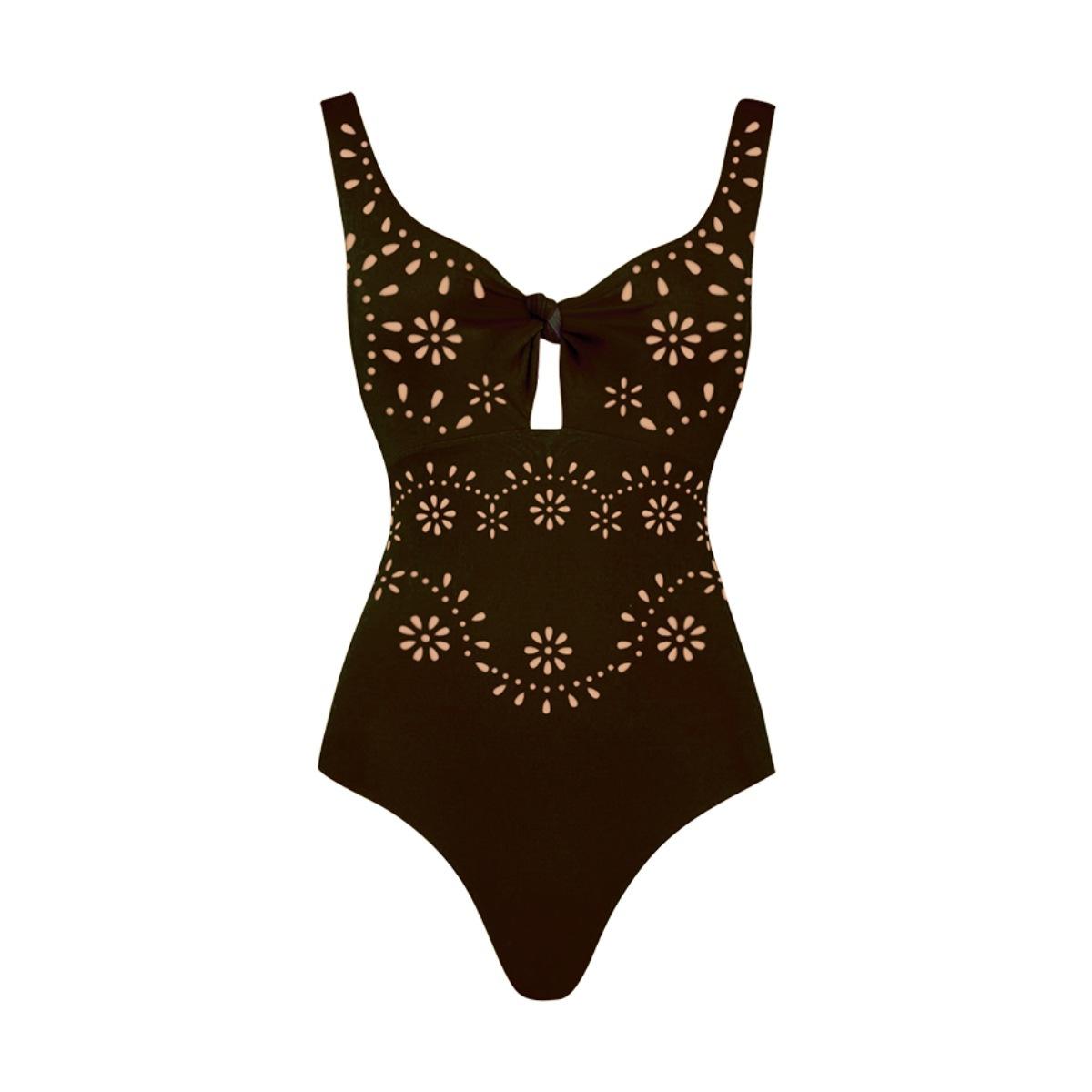 Swimwear, hollow-out plus-size swimsuit, women s hot spring set, Huludao one-piece slimming swimsuit S