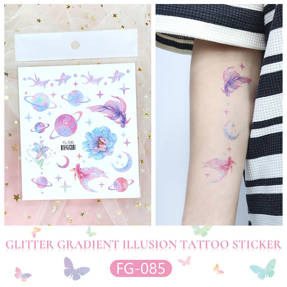 Waterproof Gradient Butterfly & Moon Goddess Tattoo Stickers