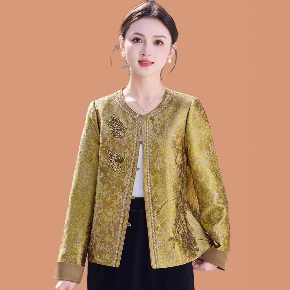 2026 Chinese Style Spring Jacket for Middle-aged & Elderly Women
