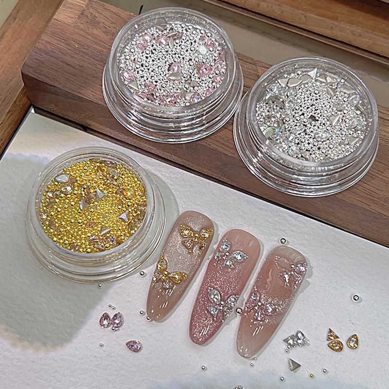 1Box Nail Heart Love Splicing Diamonds Zircon  Jewelry Charms Decoration Shiny Gems Diamonds Nail Art Kit Accessories