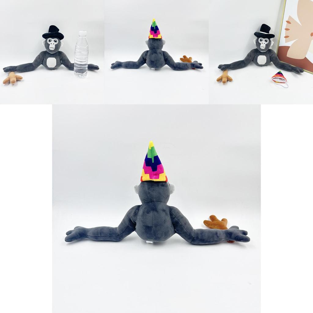 New Gorilla Tag Monke Plush Toy Stuffed Animal Doll With Hat 25cm Tall