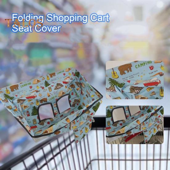 Baby Shopping Cart Cover Cartoon Print Heavy Duty Foldable Waterproof Machine Washable Kids Toddler Infant High Chair Grocery Cart Seat Cover