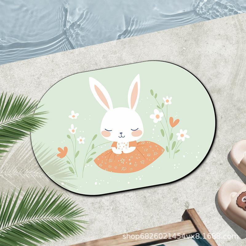Bathroom Floor Mat Absorbent Toilet Floor Mat Non-slip Entry Door Mat Kitchen Door Toilet Mat Size