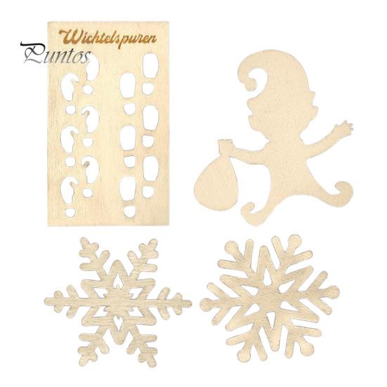 

Набор шаблонов для гномов, деревянные трафареты для следов гномов, трафареты для силуэта гнома для рождественского декора окон и пола C