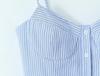2025 Chic Striped Sleeveless V-Neck Sexy Slim Fit Backless Camisole Top