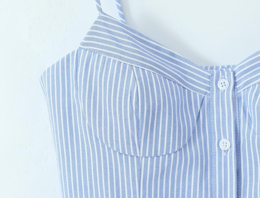 2025 Chic Striped Sleeveless V-Neck Sexy Slim Fit Backless Camisole Top
