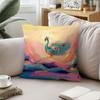 Contemporary Peacock Design DoubleSided Pillow Cover Zippered Cushion Case for Sofa Bedroom Home Decor