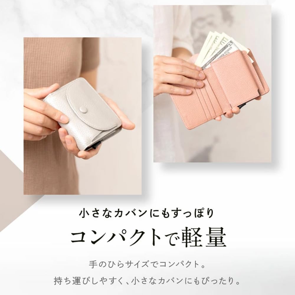 Cowhide Leather Mini Wallet with Card Slots and Coin Blue [GlovesDEPO] Women's Bi-fold Purse,