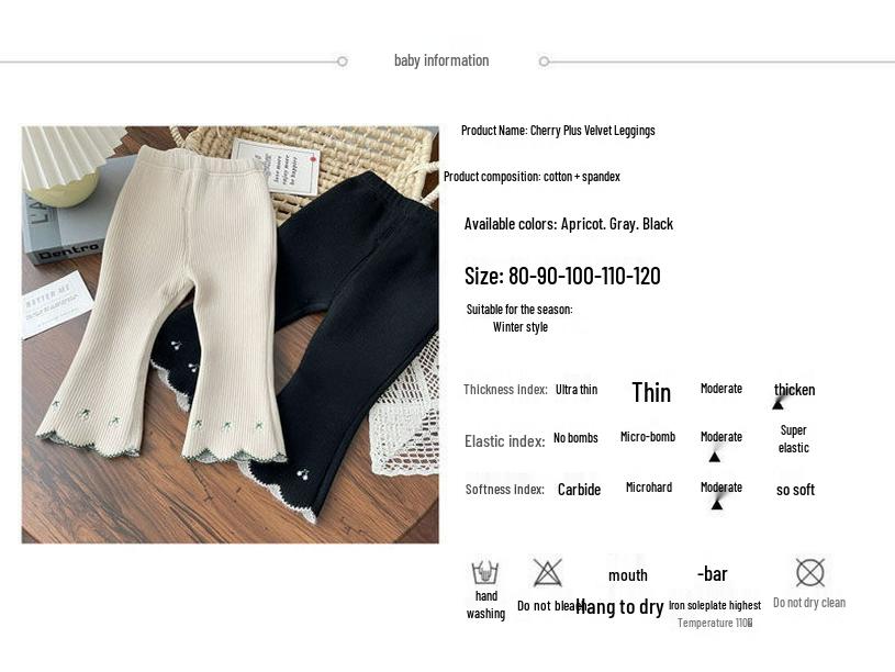 Girls' Velvet Bell-Bottom Pants - Cozy Autumn/Winter Korean-Style Trendy Warm Long Pants
