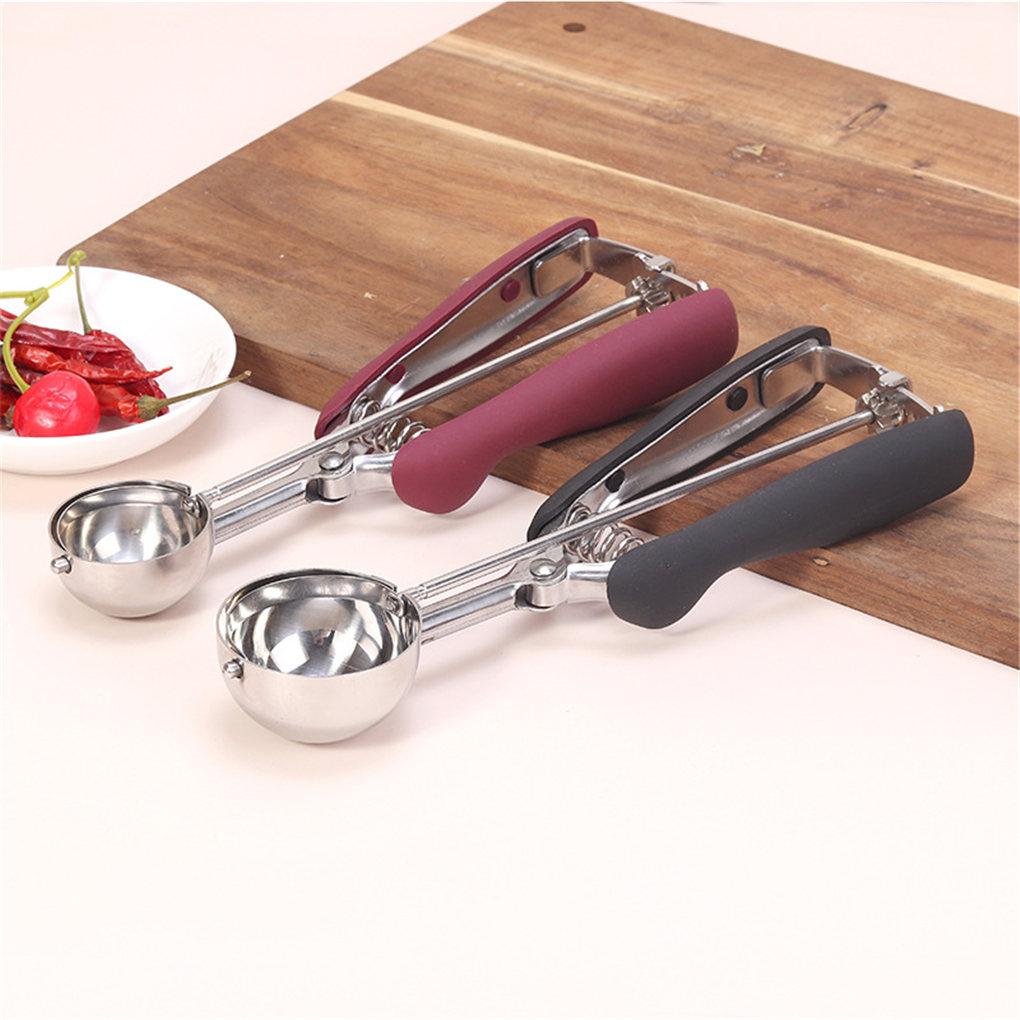 3 Size Stainless Steel Ice Cream Spoon Kitchen Tools Spring Handle Mash