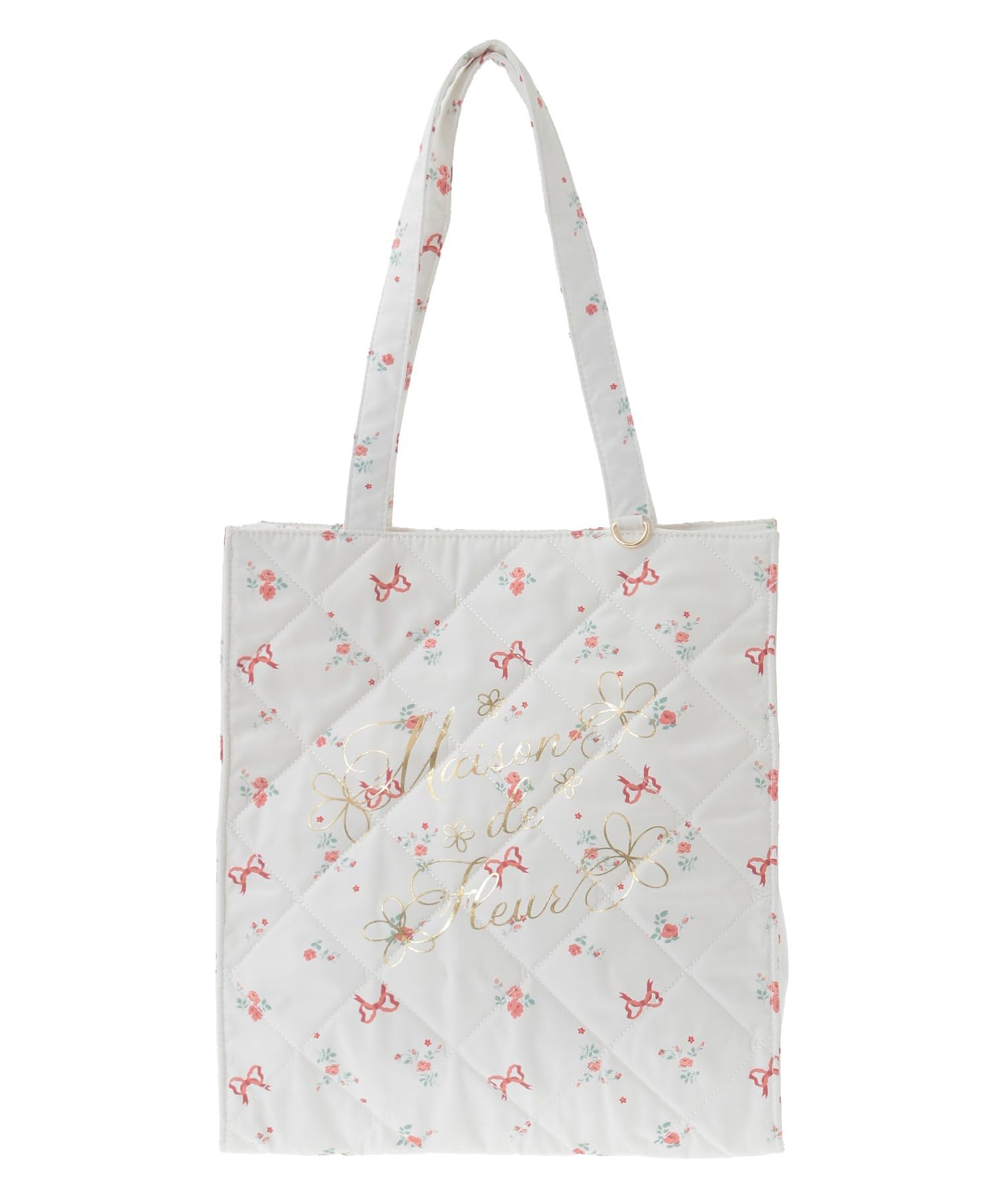 

Maison de FLEUR Flower Ribbon Print Square Tote Size 08000830600 Bag, Red, F,
