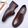Foreign Trade Large Size 46 Size 47 Leather Sandals Men's Dad Shoes Cowhide Leather Soft Sole Summer Hollow Hole Shoes