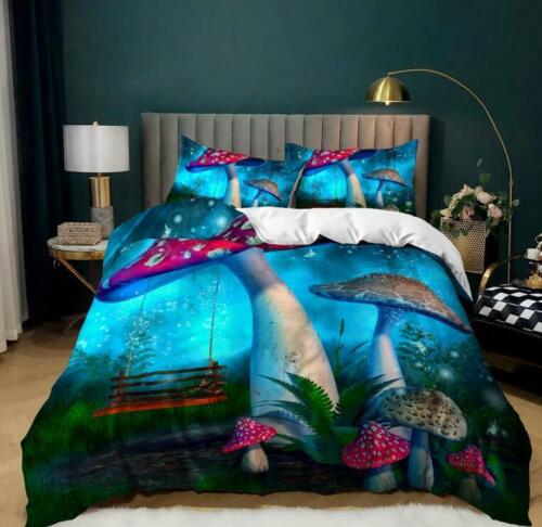 

Одеяло «Грибной мир», пододеяльник, наволочка, комплект постельного белья, односпальный, двухместный, размера «king-size» Single 135x200cm