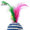 Claw Grinding Toy Cat Sisal Ball, with Feathers, Wear-Resistant Catnip Balls Sound Colorful Feather Toy, Boredom Relief Pet Play for Indoor
