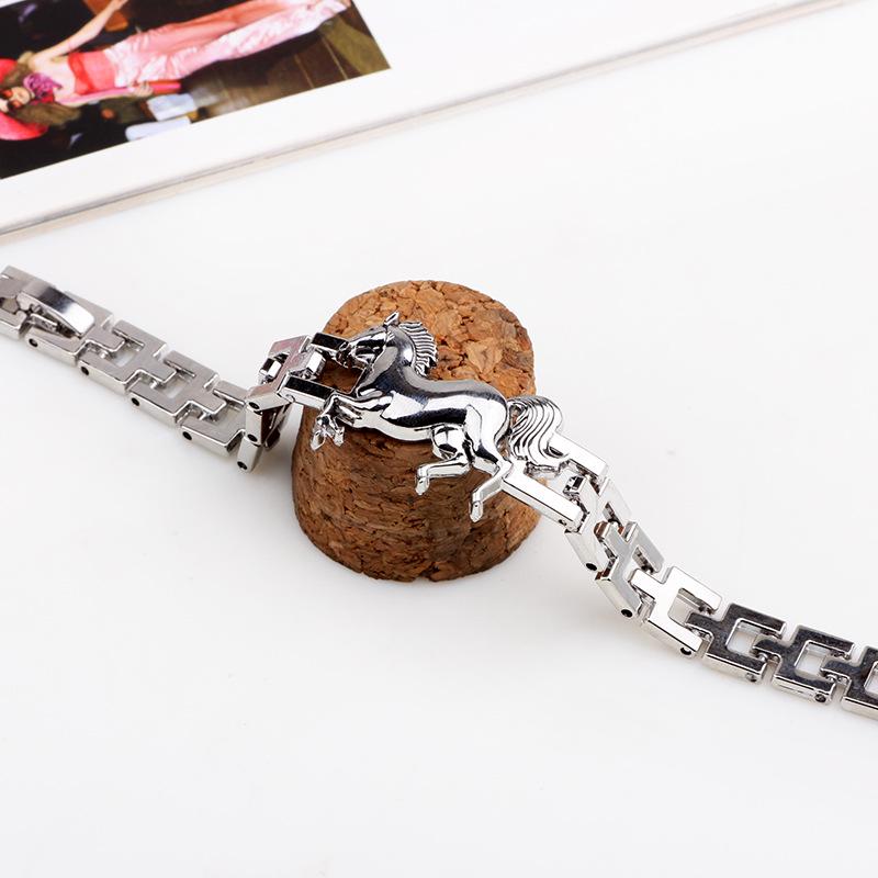 Temu Cross-Border Pentium Pony Metal Personality Bracelet for Boys