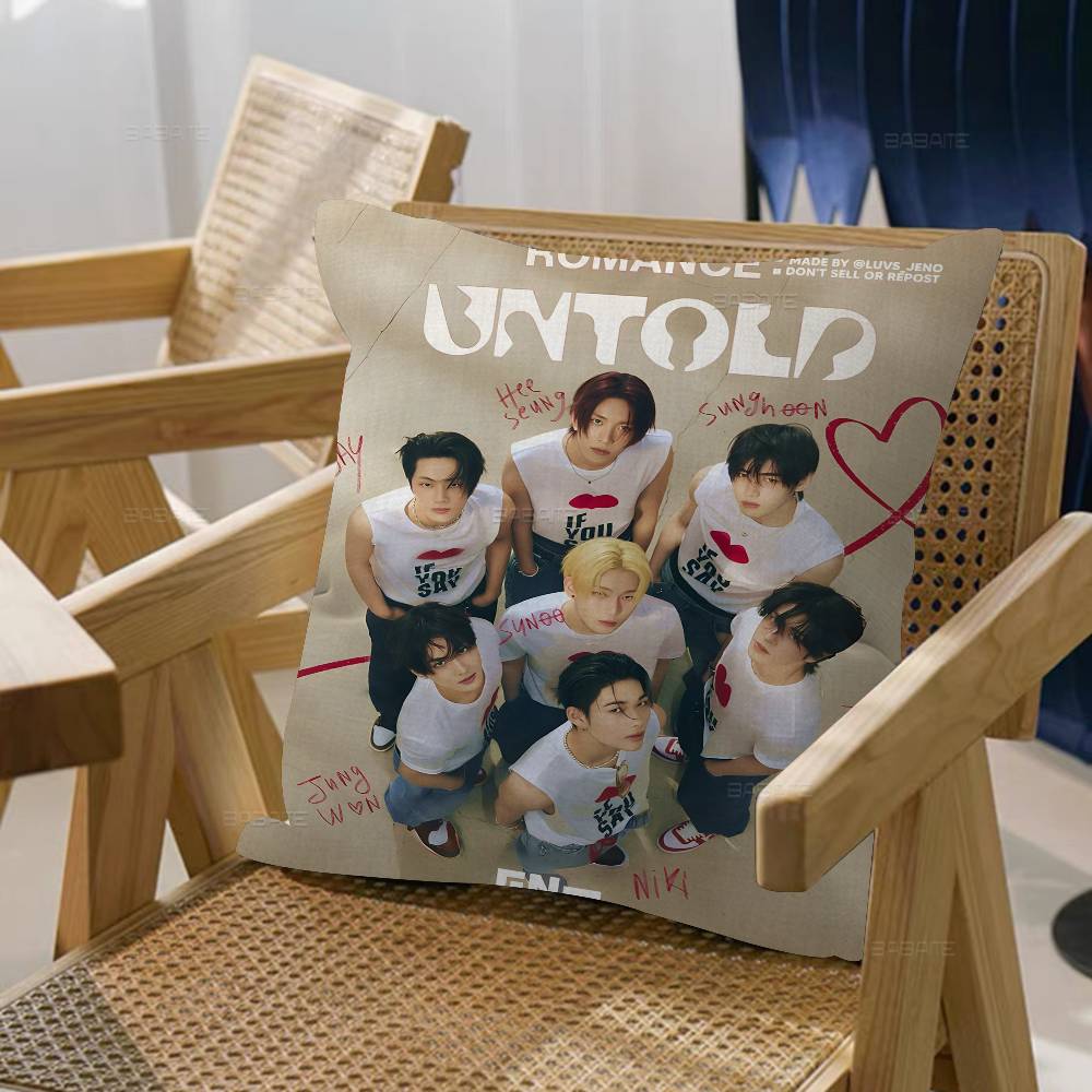 Korea E-Enhypenes Singing Group Pillow Anime Pillow Sofa Bed Head Pillow Cover Cushion Cover 45X45 Cm Fashion