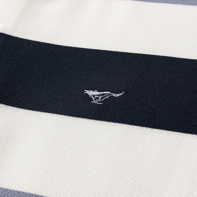SEPTWOLVES Herren 7A Antibakterisches Gestreiftes Cool-Touch Poloshirt