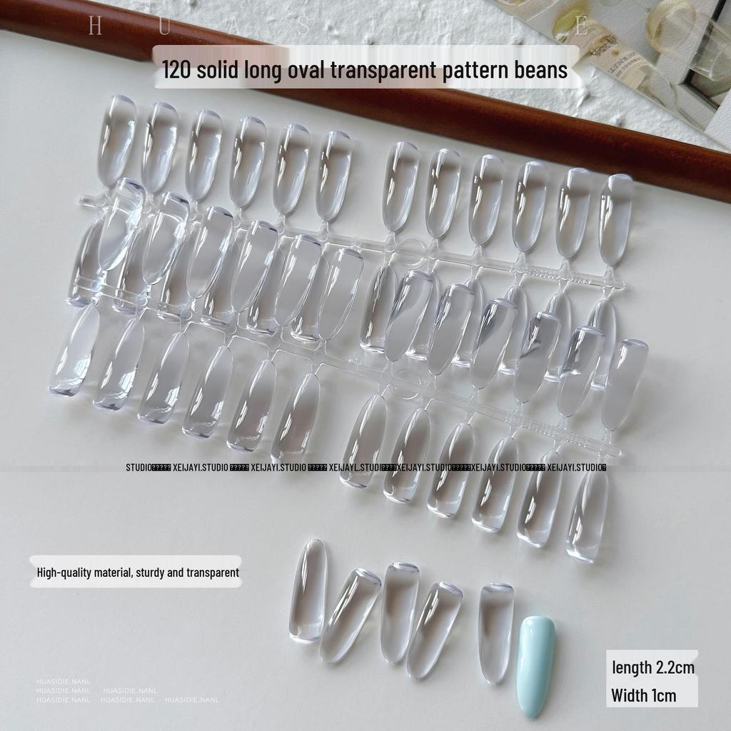 Butterfly-120pcs Long Oval Nail Swatch: High-Transparency Solid Color Cards for Nail Art
